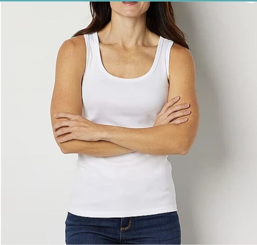 Faded Glory White Sleeveless Scoop Neck Tank Top Women's Size 2X 18W-20W